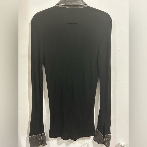 JEAN PAUL GAULTIER HOMME Sheer Black Slim Shirt Zipper Leather Collar/Cuffs S - Picture 3 of 13